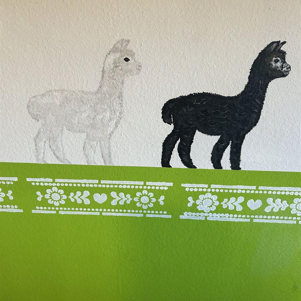 2 gezeichnete Alpakas